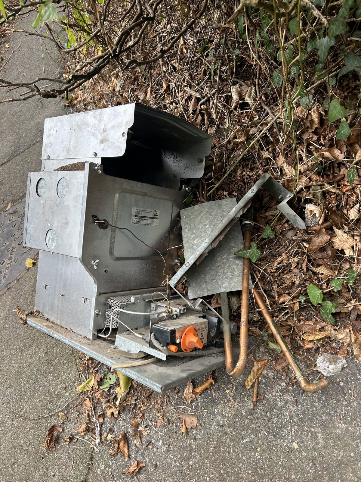 Old Baxi back boiler removed during boiler replacement in Pembury